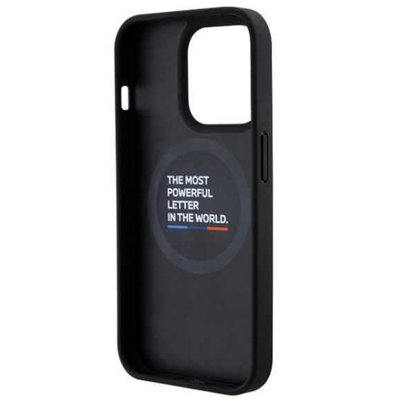 BMW BMHMP15L22NBCK iPhone 15 Pro 6.1" fekete bőr keménytok Carbon MagSafe bőr