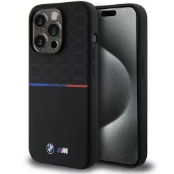   BMW BMHMP15L22SMPK iPhone 15 Pro 6.1" fekete keménytok M Szilikon minta MagSafe