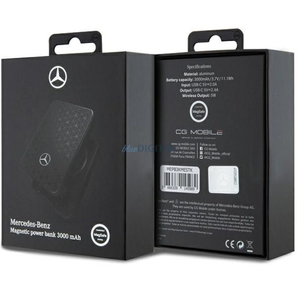 Mercedes Powerbank MEPB3KMESTK 5W 3000mAh fekete MagSafe