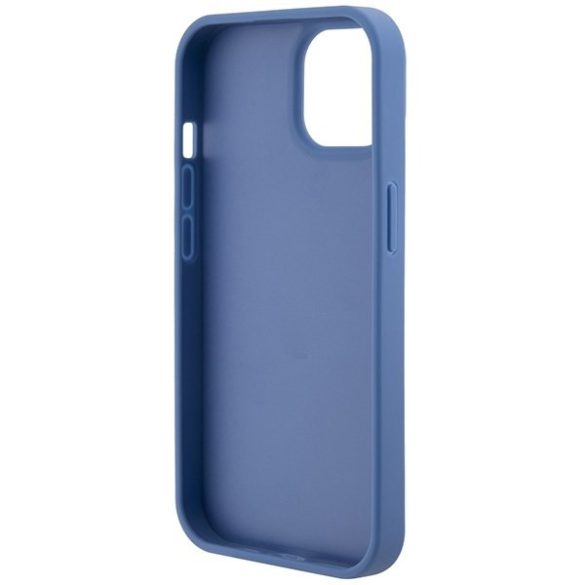 Guess GUHCP15SP4TDPB iPhone 15 / 14 / 13 6.1" kék keménytok bőr 4G háromszög strasszos