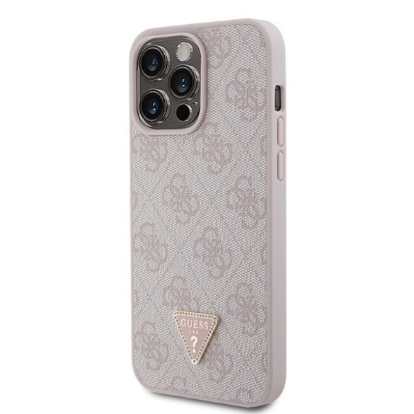 Guess GUHCP15XP4TDPP iPhone 15 Pro Max 6.7" rózsaszín keménytok bőr 4G Diamond Triangle