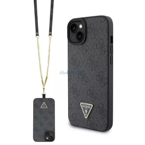 Guess GUHCP15MP4TDSCPK iPhone 15 Plus 6.7" fekete keménytok Crossbody fém logóval