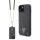 Guess GUHCP15MP4TDSCPK iPhone 15 Plus 6.7" fekete keménytok Crossbody fém logóval