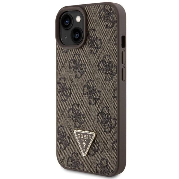 Guess GUHCP15MP4TDSCPW iPhone 15 Plus / 14 Plus 6.7" barna keménytok kereszttartó fém logó