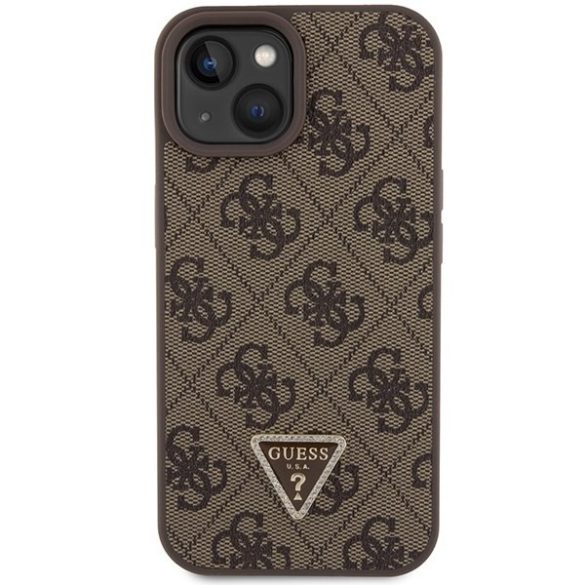 Guess GUHCP15MP4TDSCPW iPhone 15 Plus / 14 Plus 6.7" barna keménytok kereszttartó fém logó