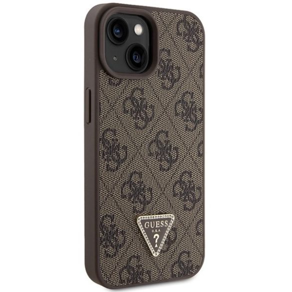 Guess GUHCP15MP4TDSCPW iPhone 15 Plus / 14 Plus 6.7" barna keménytok kereszttartó fém logó