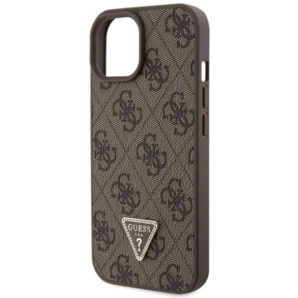 Guess GUHCP15MP4TDSCPW iPhone 15 Plus / 14 Plus 6.7" barna keménytok kereszttartó fém logó