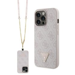   Guess GUHCP13LP4TDSCPP iPhone 13 Pro / 13 6.1" rózsaszín keménytok Keresztbőrönd 4G fém logó
