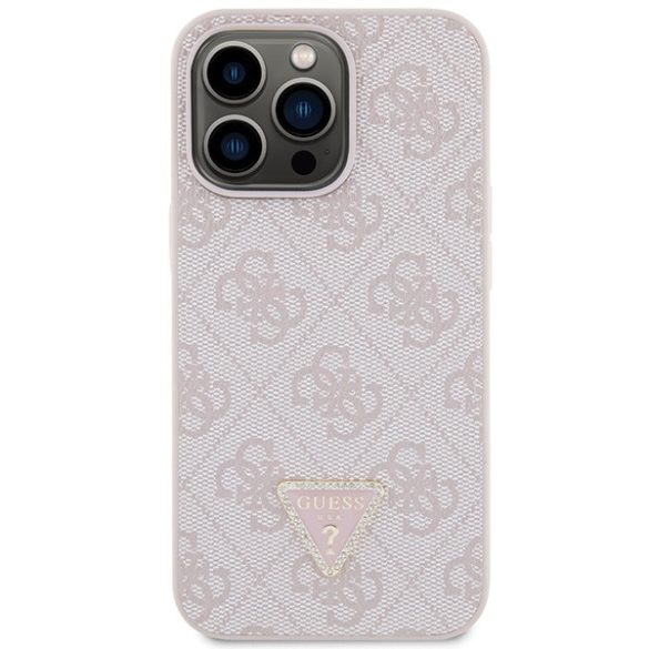 Guess GUHCP13LP4TDSCPP iPhone 13 Pro / 13 6.1" rózsaszín keménytok Keresztbőrönd 4G fém logó