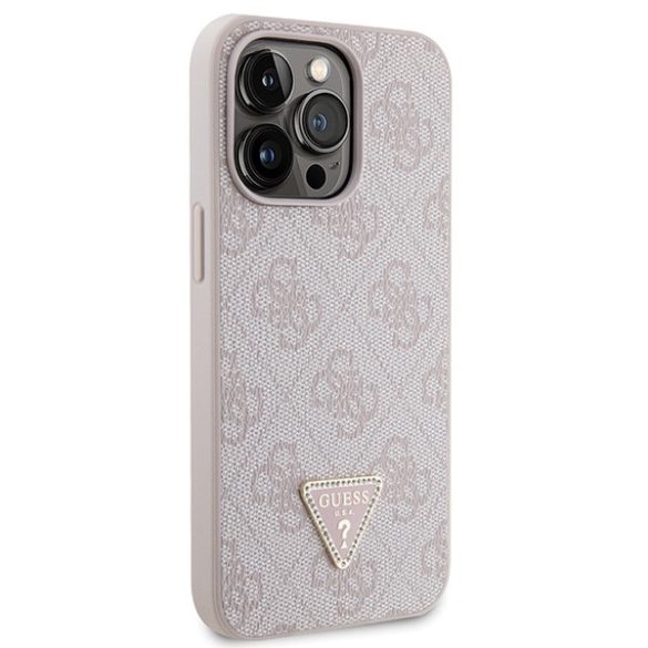 Guess GUHCP13LP4TDSCPP iPhone 13 Pro / 13 6.1" rózsaszín keménytok Keresztbőrönd 4G fém logó