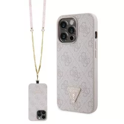   Guess GUHCP13XP4TDSCPP iPhone 13 Pro Max 6.7" rózsaszín keménytok Crossbody 4G fém logó