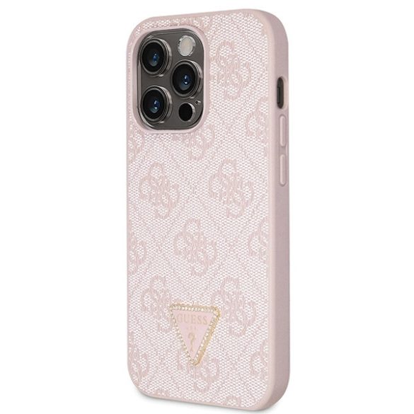 Guess GUHCP14LP4TDSCPP iPhone 14 Pro 6.1" rózsaszín keménytok Crossbody 4G fém logó