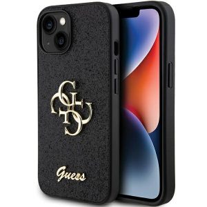 Guess GUHCP15MHG4SGK iPhone 15 Plus / 14 Plus 6.7" fekete keménytok Glitter Script Big