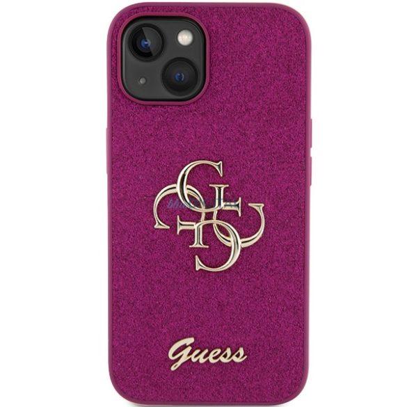 Guess GUHCP15SHG4SGU iPhone 15 / 14 / 13 6,1" lila keménytok Glitter Script Big 4G