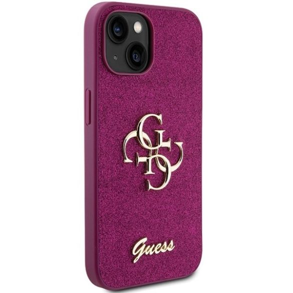 Guess GUHCP15SHG4SGU iPhone 15 / 14 / 13 6,1" lila keménytok Glitter Script Big 4G