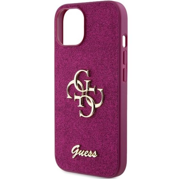 Guess GUHCP15SHG4SGU iPhone 15 / 14 / 13 6,1" lila keménytok Glitter Script Big 4G