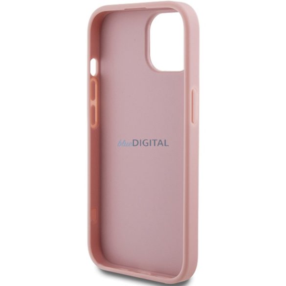 Guess GUHCP15SHG4SGP iPhone 15 / 14 / 13 6.1" rózsaszín keménytok Glitter Script Big 4G
