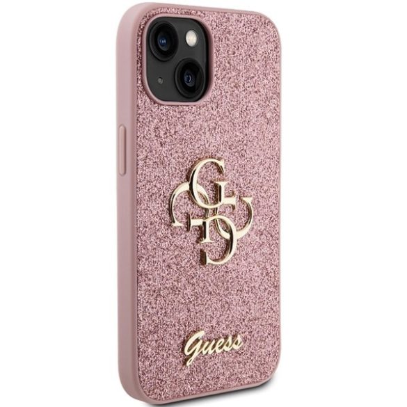 Guess GUHCP15MHG4SGP iPhone 15 Plus / 14 Plus 6.7" rózsaszín keménytok Glitter Script Big