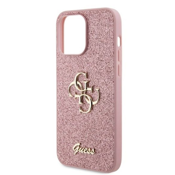 Guess GUHCP15LHG4SGP iPhone 15 Pro 6.1" rózsaszín keménytok Glitter Script Big 4G