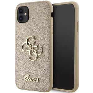 Guess GUHCN61HG4SGD iPhone 11 / Xr 6.1" arany keménytok Glitter Script Big 4G