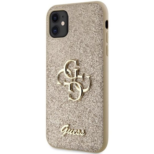 Guess GUHCN61HG4SGD iPhone 11 / Xr 6.1" arany keménytok Glitter Script Big 4G