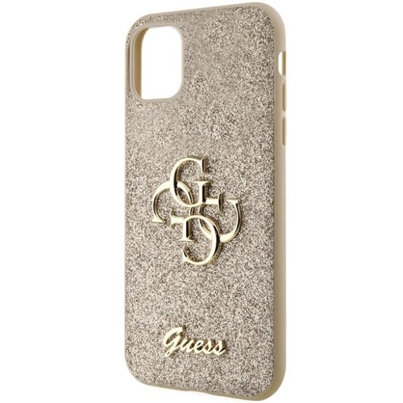 Guess GUHCN61HG4SGD iPhone 11 / Xr 6.1" arany keménytok Glitter Script Big 4G