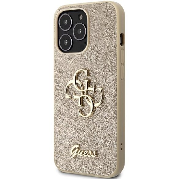 Guess GUHCP13LHG4SGD iPhone 13 Pro / 13 6.1" arany keménytok Glitter Script Big 4G