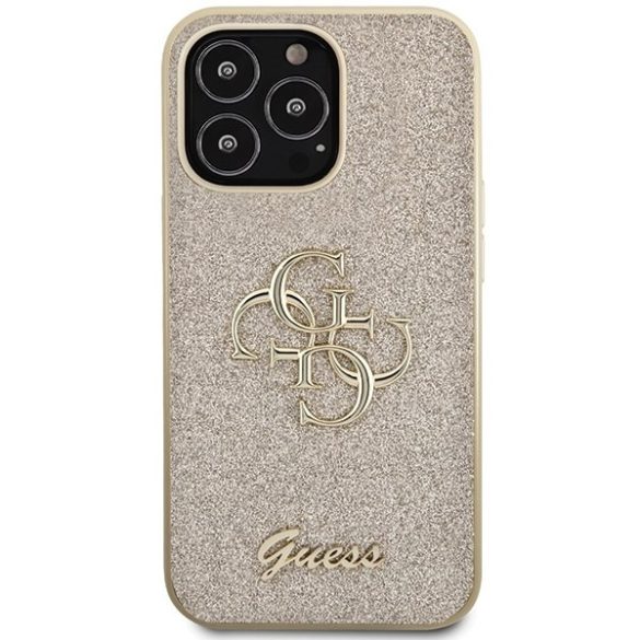 Guess GUHCP13LHG4SGD iPhone 13 Pro / 13 6.1" arany keménytok Glitter Script Big 4G