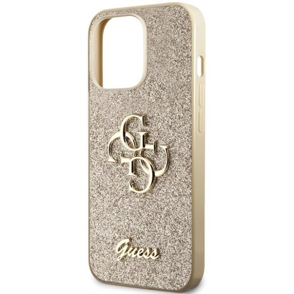 Guess GUHCP13LHG4SGD iPhone 13 Pro / 13 6.1" arany keménytok Glitter Script Big 4G