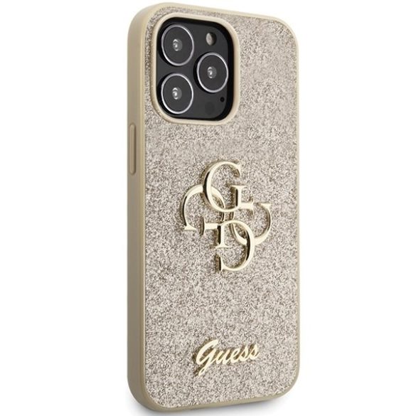 Guess GUHCP13XHG4SGD iPhone 13 Pro Max 6.7" arany keménytok Glitter Script Big 4G