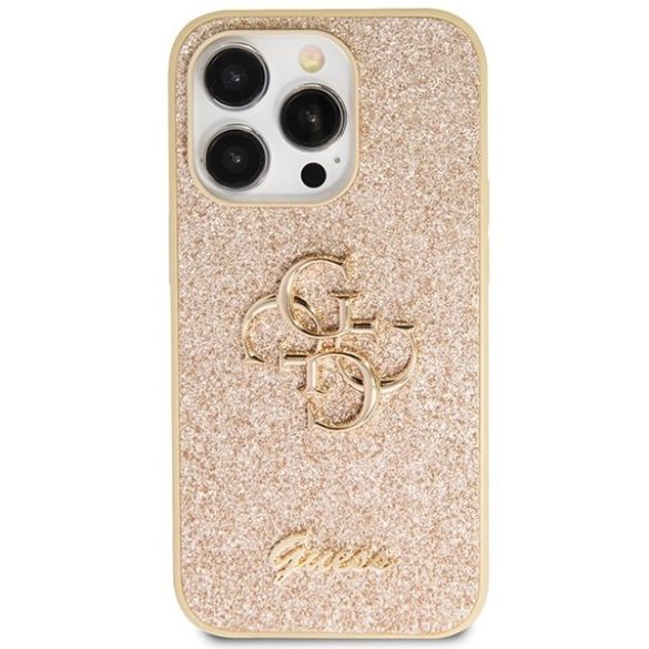 Guess GUHCP14LHG4SGD iPhone 14 Pro 6.1" arany keménytok Glitter Script Big 4G