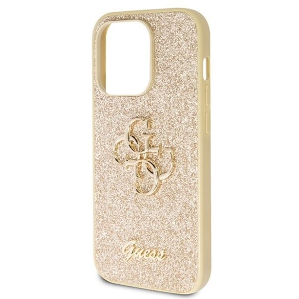 Guess GUHCP14LHG4SGD iPhone 14 Pro 6.1" arany keménytok Glitter Script Big 4G