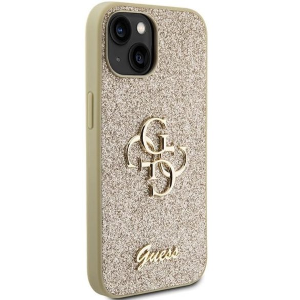 Guess GUHCP15SHG4SGD iPhone 15 / 14 / 13 6.1" arany keménytok Glitter Script Big 4G