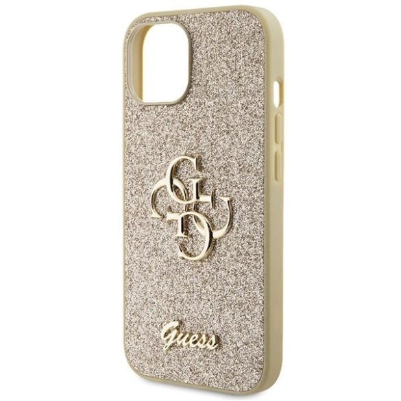 Guess GUHCP15SHG4SGD iPhone 15 / 14 / 13 6.1" arany keménytok Glitter Script Big 4G