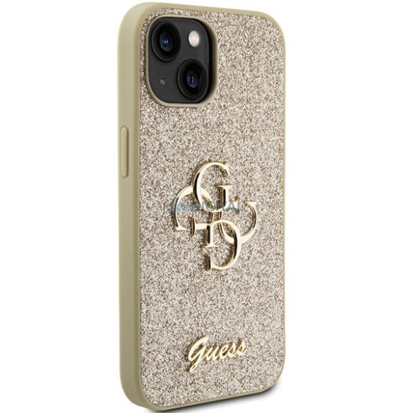 Guess GUHCP15MHG4SGD iPhone 15 Plus / 14 Plus 6,7" arany keménytok Glitter Script Big