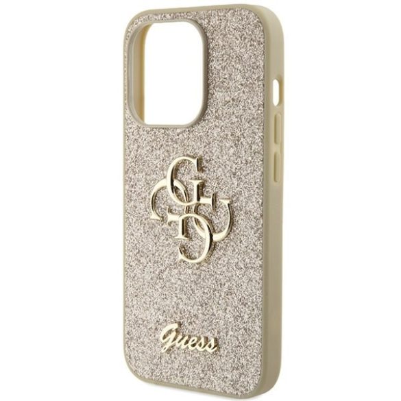 Guess GUHCP15LHG4SGD iPhone 15 Pro 6.1" arany keménytok Glitter Script Big 4G