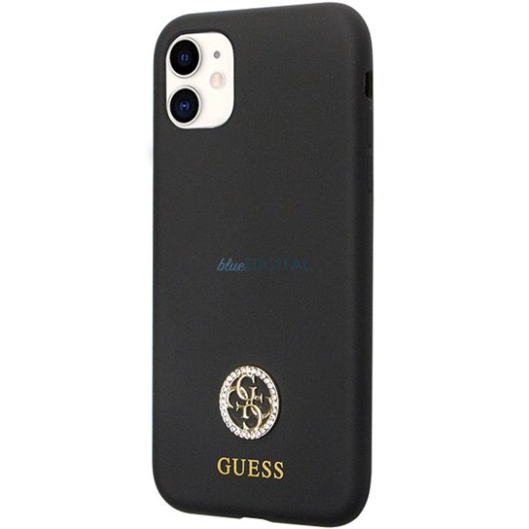 Guess GUHCN614DGPK iPhone 11 / Xr 6.1" fekete keménytok szilikon logó Strass 4G