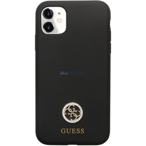 Guess GUHCN614DGPK iPhone 11 / Xr 6.1" fekete keménytok szilikon logó Strass 4G
