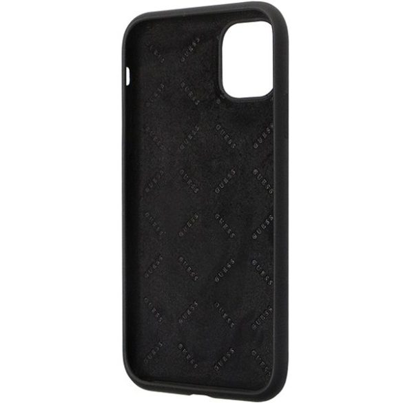 Guess GUHCN614DGPK iPhone 11 / Xr 6.1" fekete keménytok szilikon logó Strass 4G