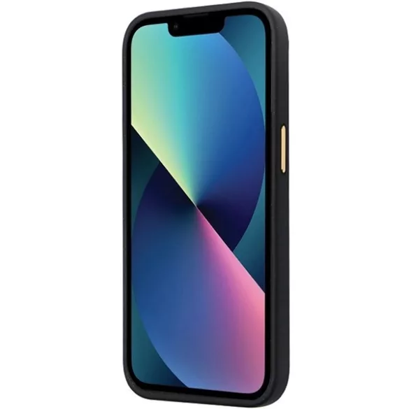 Guess GUHCP13XM4DGPK iPhone 13 Pro Max 6.7" fekete keménytok szilikon logó Strass 4G