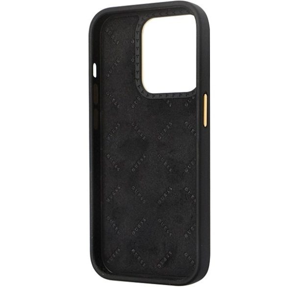 Guess GUHCP14LM4DGPK iPhone 14 Pro 6.1" fekete keménytok szilikon logó Strass 4G