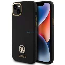   Guess GUHCP15M4DGPK iPhone 15 Plus 6.7" fekete keménytok szilikon logó Strass 4G