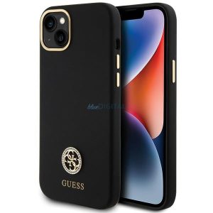 Guess GUHCP15M4DGPK iPhone 15 Plus 6.7" fekete keménytok szilikon logó Strass 4G