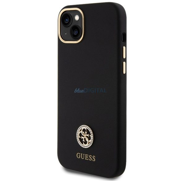 Guess GUHCP15M4DGPK iPhone 15 Plus 6.7" fekete keménytok szilikon logó Strass 4G