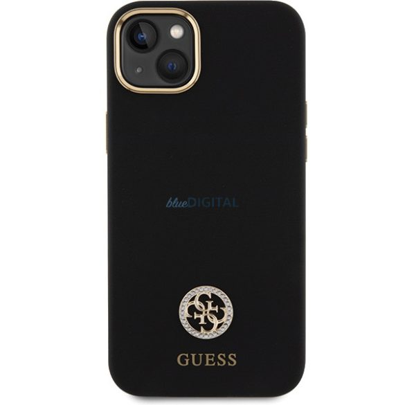 Guess GUHCP15M4DGPK iPhone 15 Plus 6.7" fekete keménytok szilikon logó Strass 4G