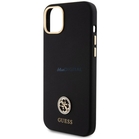 Guess GUHCP15M4DGPK iPhone 15 Plus 6.7" fekete keménytok szilikon logó Strass 4G