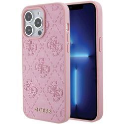   Guess GUHCP15XP4EPMP iPhone 15 Pro Max 6.7" rózsaszín keménytok bőr 4G bélyegzéssel