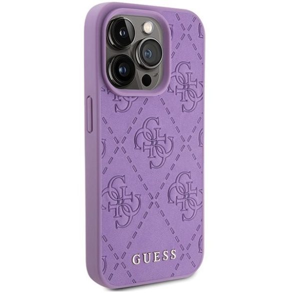 Guess GUHCP15XP4EPMU iPhone 15 Pro Max 6.7" lila/világos lila keménytok bőr 4G bélyegzővel