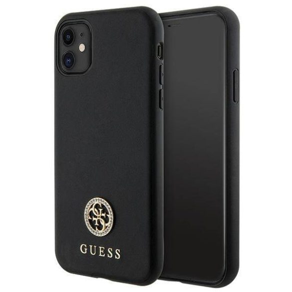 Guess GUHCN61PS4DGPK iPhone 11 / Xr 6.1" fekete keménytok Strass fém logó