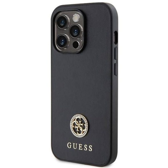 Guess GUHCP13LPS4DGPK iPhone 13 Pro 6.1" fekete keménytok Strass fém logó